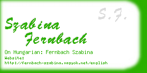 szabina fernbach business card